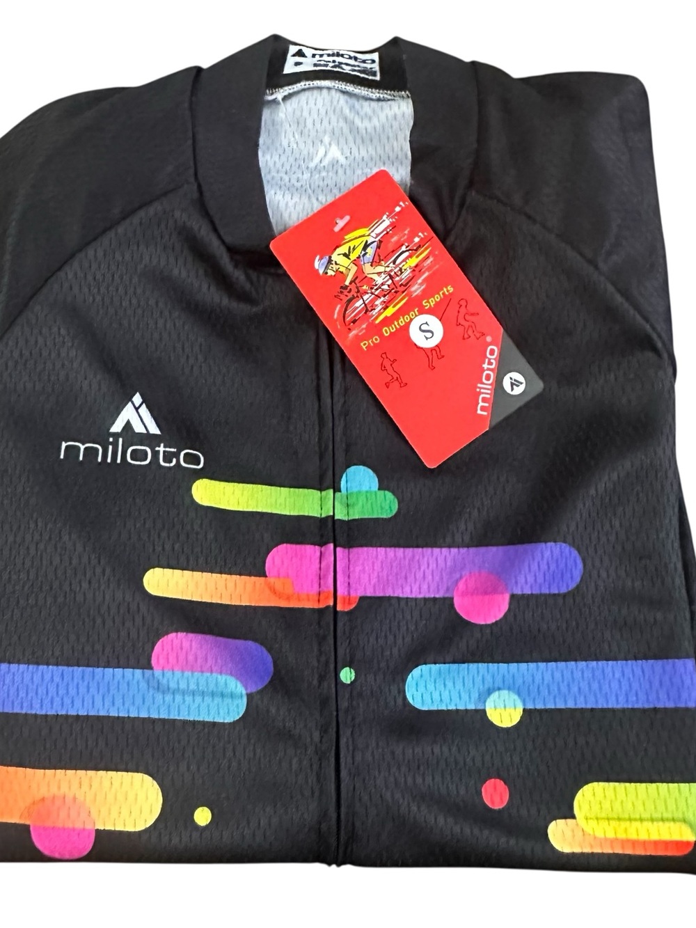 Miloto Women’s Small Cycling Kit Rainbow Neon Jersey & Bib Shorts Set NWT
